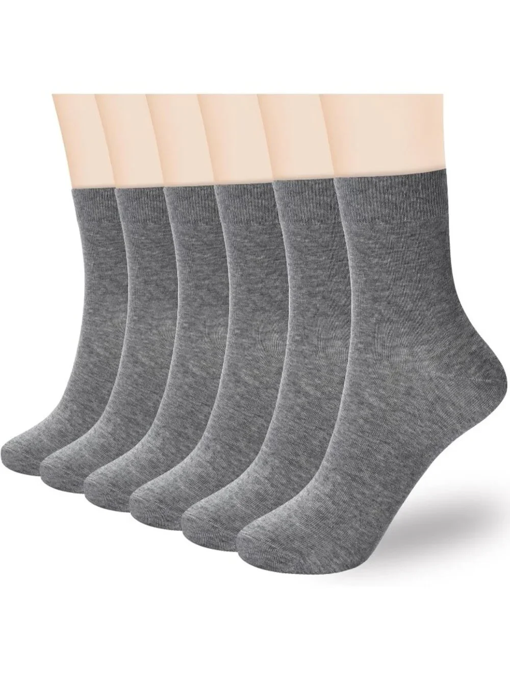 🧦Women's Dark Grey 6 Pairs Thin Above Ankle Socks Cotton Crew Socks